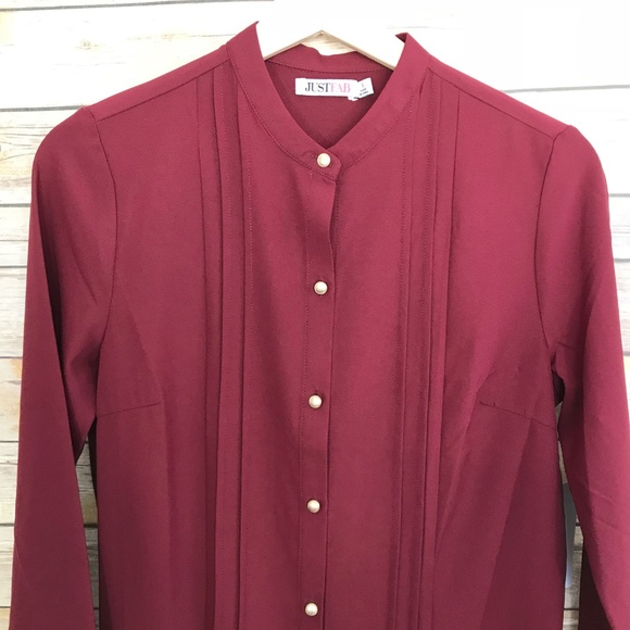 JustFab Pintuck Peasant Dress NEW S - Picture 6 of 8